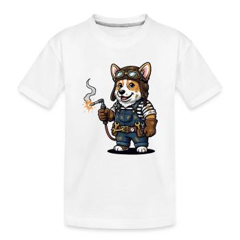 Corgi Soudeur Steampunk Mécanicien Industriel - T-shirt bio Premium Enfant - blanc - Devant