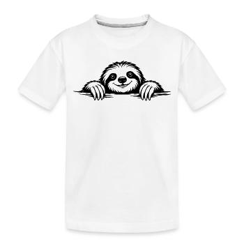 Sloth in a chilled pose - Kids' Premium Organic T-Shirt - white - Front