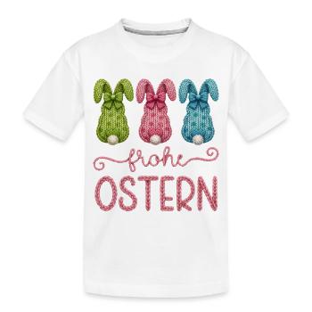 Frohe Ostern - Kinder Premium Bio T-Shirt - Weiß - Vorne