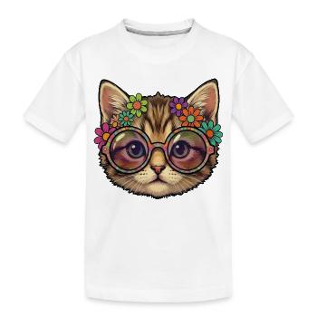 Chaton hippie - T-shirt bio Premium Enfant - blanc - Devant