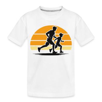 Sport mit Papa zum Vatertag für aktive Väter - Kinder Premium Bio T-Shirt - Weiß - Vorne