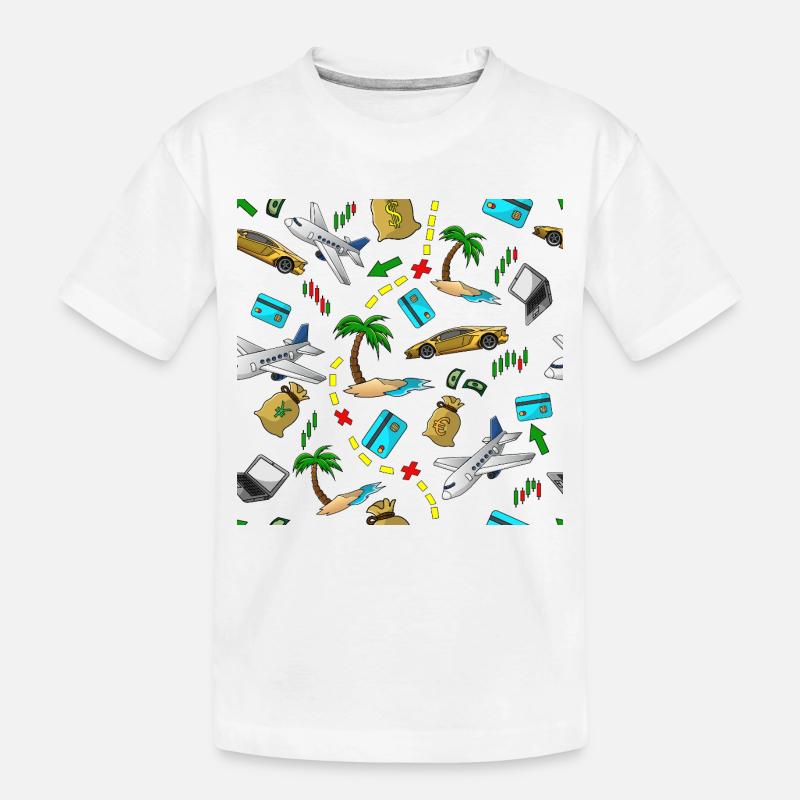 Schéma d’argent de voyage - T-shirt bio Premium Enfant - blanc