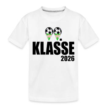 Fußball 2. Klasse 2026 - Kinder Premium Bio T-Shirt - Weiß - Vorne