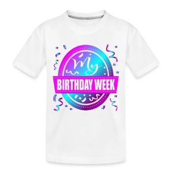 Célébration de ma semaine d’anniversaire - T-shirt bio Premium Enfant - blanc - Devant