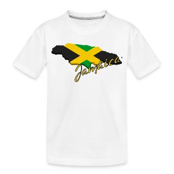 Carte avec le drapeau de la Jamaïque, j’adore la Jamaïque - T-shirt bio Premium Enfant - blanc - Devant