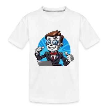 Robot streamer en costume - T-shirt bio Premium Enfant - blanc - Devant