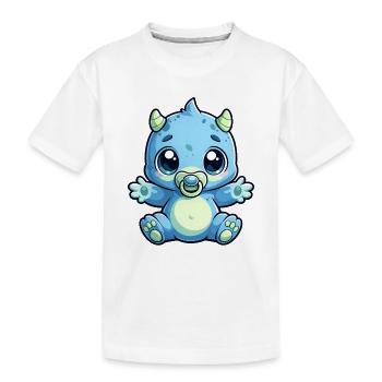Blue Baby Dragon Pacifier - Kids' Premium Organic T-Shirt - white - Front