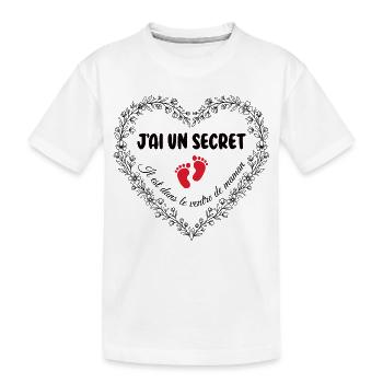 Grossesse Grand Frère Grande Soeur - T-shirt bio Premium Enfant - blanc - Devant