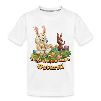 Siggi und der Zauberwald - Ostern Eier bemalen - Kinder Premium Bio T-Shirt - Weiß - Vorne