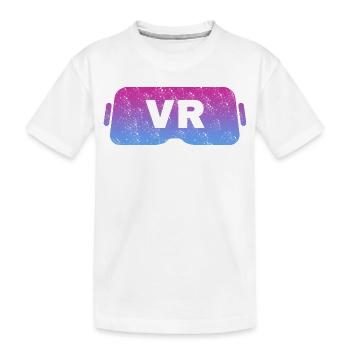 Virtual Reality VR Vintage Gamer Retro Videobrille - Kinder Premium Bio T-Shirt - Weiß - Vorne
