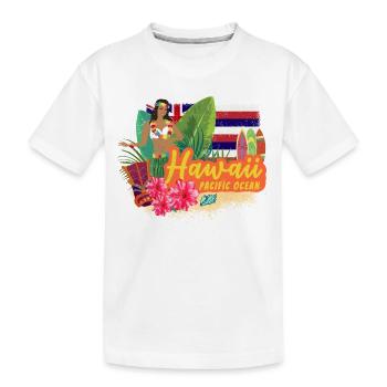 Souvenir vintage du danseur hawaïen de hula du Pacifique - T-shirt bio Premium Enfant - blanc - Devant