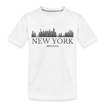New York skyline, New York silhouette - Kids' Premium Organic T-Shirt - white - Front