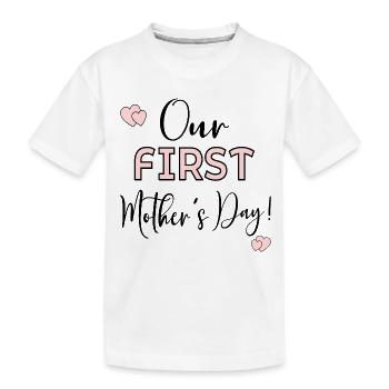 Premier bébé de la fête des mères - T-shirt bio Premium Enfant - blanc - Devant