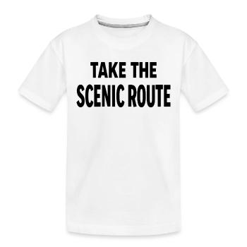 Take the scenic route Abenteuer Reise Spruch - Kids' Premium Organic T-Shirt - white - Front