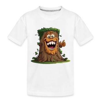 Baumriese mit breitem Grinsen - Kinder Premium Bio T-Shirt - Weiß - Vorne