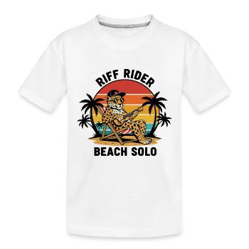 Jaguar Riff Rider Beach Solo Ukulele - Kinder Premium Bio T-Shirt - Weiß - Vorne