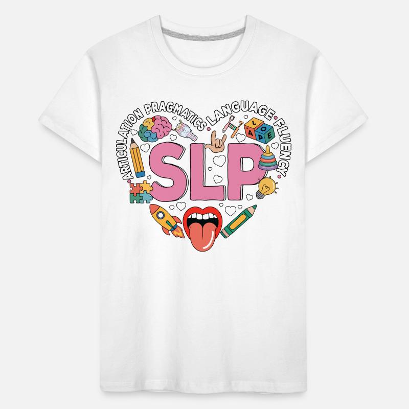 Speech Therapy Speech Language Pathology SLP Kids' Premium Organic T-Shirt