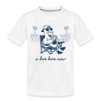 Lustige Gans, ich wohne hier jetzt, Baseball - Kinder Premium Bio T-Shirt - Weiß - Vorne