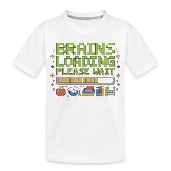 Cerveaux des professeurs de lycée en chargement, s’il vous plaît Enseignement - T-shirt bio Premium Enfant - blanc - Devant