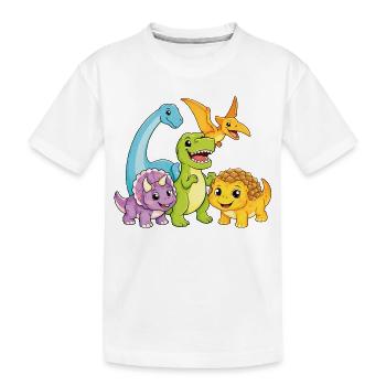 Cute Dino Team - Kids' Premium Organic T-Shirt - white - Front