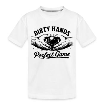 Dirty Hands Parfait Jeu Boule Pétanque Sport - T-shirt bio Premium Enfant - blanc - Devant