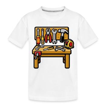 Établi de travail bricolage atelier - T-shirt bio Premium Enfant - blanc - Devant
