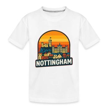 Nottingham Skyline Retro Sunset Vintage Design - T-shirt bio Premium Enfant - blanc - Devant