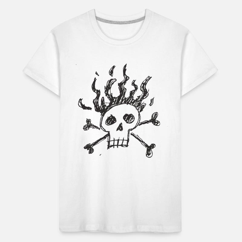 Flame Skull Kids' Premium Organic T-Shirt