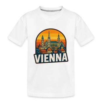 Art vintage rétro de la Skyline de Vienne - T-shirt bio Premium Enfant - blanc - Devant