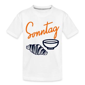 Sonntag Croissant Matcha - Kinder Premium Bio T-Shirt - Weiß - Vorne