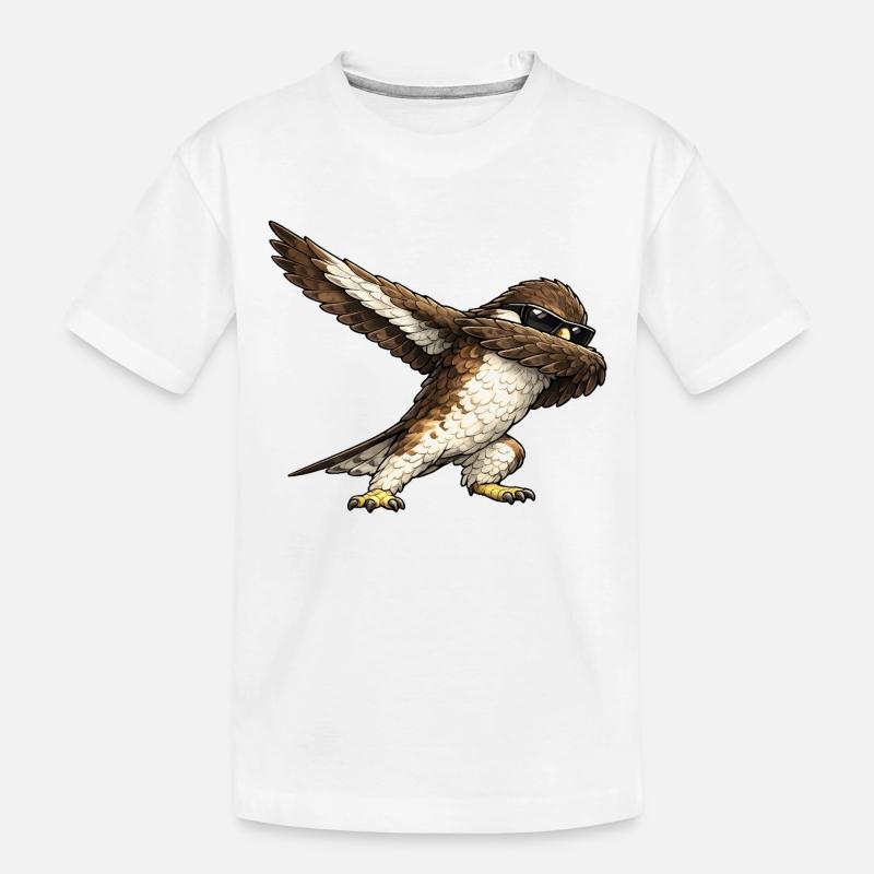 Dabbing Bussard - Kinder Premium Bio T-Shirt - Weiß