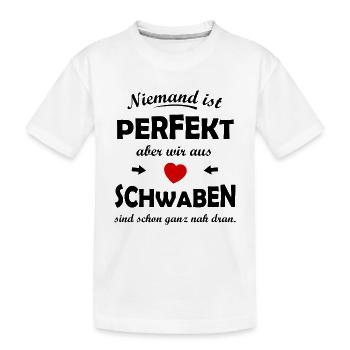 Schwaben Herz – roter Akzent - Kinder Premium Bio T-Shirt - Weiß - Vorne
