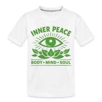 Inner Peace Body Mind Soul Auge - Kinder Premium Bio T-Shirt - Weiß - Vorne