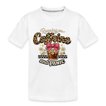 Coffee Panic Leopard Look - Kids' Premium Organic T-Shirt - white - Front