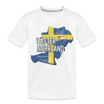 Västernorrlands Schweden Retro Provinz Souvenir - Kinder Premium Bio T-Shirt - Weiß - Vorne