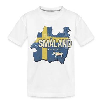 Smaland Provinz in Schweden mit Landkarte Vintage - Kinder Premium Bio T-Shirt - Weiß - Vorne