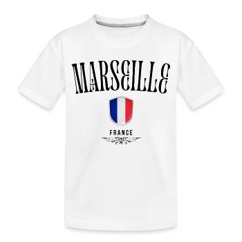 Marseille-Souvenir, elegantes Design Marseille - Kinder Premium Bio T-Shirt - Weiß - Vorne