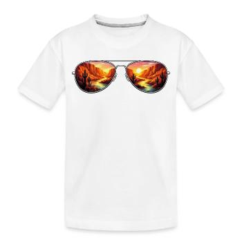 Desert Canyon Sunset Aviator - Kids' Premium Organic T-Shirt - white - Front