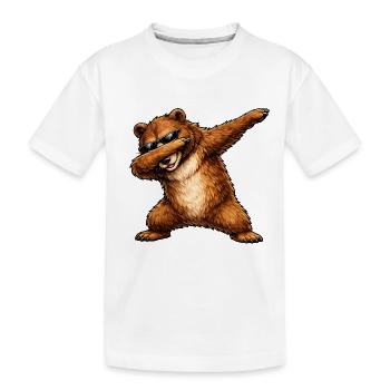 Tamponnement de l’ours brun - T-shirt bio Premium Enfant - blanc - Devant