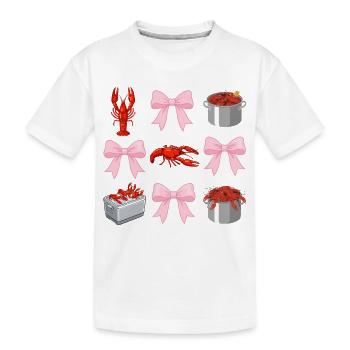 Écrevisses et Nœuds Roses Style Coquette - T-shirt bio Premium Enfant - blanc - Devant