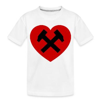 Cœur avec marteau et faucille - T-shirt bio Premium Enfant - blanc - Devant