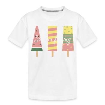 Sweet Summer Feeling - Kinder Premium Bio T-Shirt - Weiß - Vorne