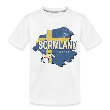 Sörmland in Schweden mit Retro Provinz Landkarte - Kinder Premium Bio T-Shirt - Weiß - Vorne