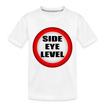 Side Eye Level - Kids' Premium Organic T-Shirt - white - Front