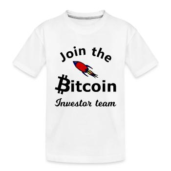 Le bitcoin s’envole vers la lune - T-shirt bio Premium Enfant - blanc - Devant