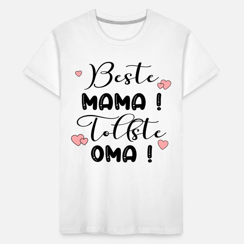 Muttertag Oma - Mama Herz Kinder Premium Bio T-Shirt