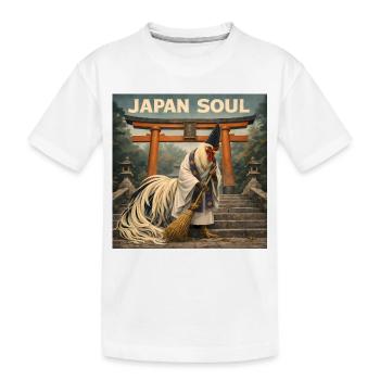 Japanese Onagadori Shinto Monk Design - Kids' Premium Organic T-Shirt - white - Front