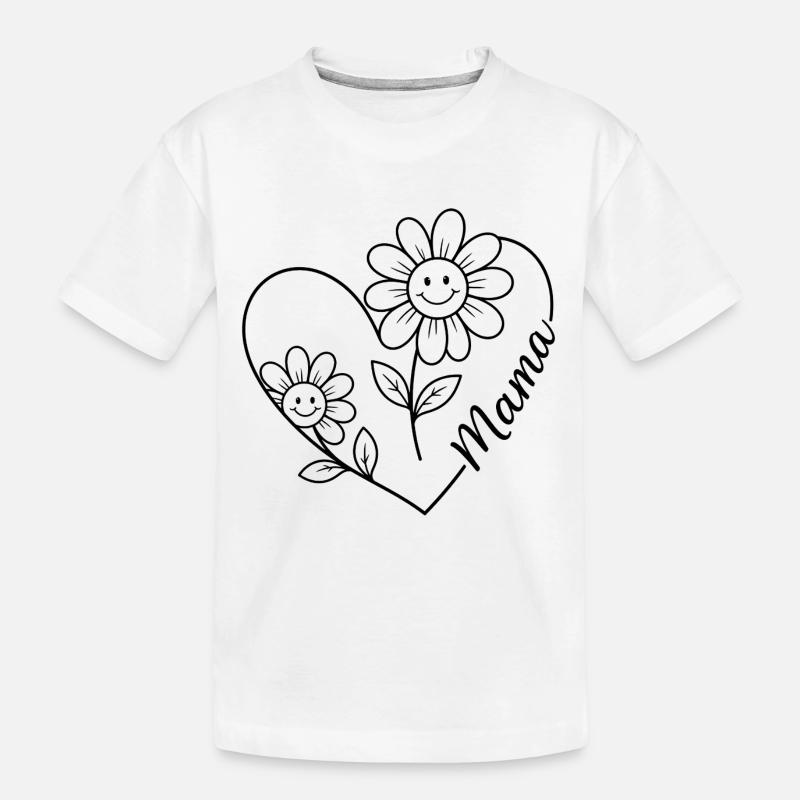 Maman Fleur en traits - T-shirt bio Premium Enfant - blanc