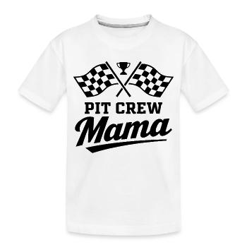 Pit Crew Mama Motorsport Racing Design - Kinder Premium Bio T-Shirt - Weiß - Vorne