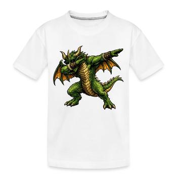 Ernsthafter Dabbing Drache - Kinder Premium Bio T-Shirt - Weiß - Vorne